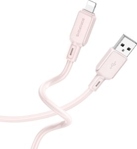 Kabel USB Borofone Borofone Kabel Bx94 Crystal Color - Usb Na Lightning - 2,4A 1 Metr Jasnoróżowy 1