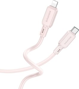 Kabel USB Borofone Kabel Bx94 Crystal Color - Typ C Na Lightning - Pd 20W 1 Metr Jasnoróżowy 1