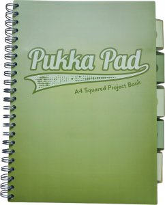 Pukka Pad KołoZeszyt w kratkę A4 Pukka Pad 100 kartek, przekładki, oliwkowy 1