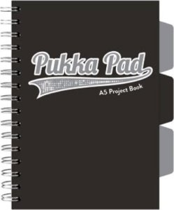 Pukka Pad KołoZeszyt w kratkę A5 Pukka Pad 100 kartek, przekładki, czarno-szara 1