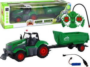 LeanToys Traktor z przyczep± R/C zielony zdalnie sterowany 1