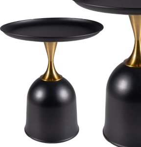 Signal Stolik kawowy okrągły LIBRA czarny/złoty glamour Signal 2