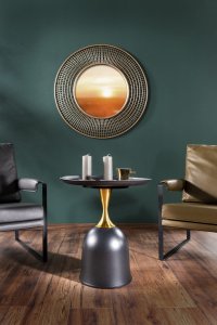 Signal Stolik kawowy okrągły LIBRA czarny/złoty glamour Signal 3