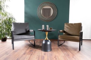 Signal Stolik kawowy okrągły LIBRA czarny/złoty glamour Signal 8