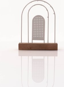 ProGarden Metalowy stojak na biżuterię, drewniana podstawka, 18 x 4,5 cm 4