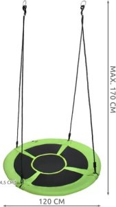 Huśtawka Malatec Huśtawka bocianie gniazdo 100cm ziel-czar 23514 11