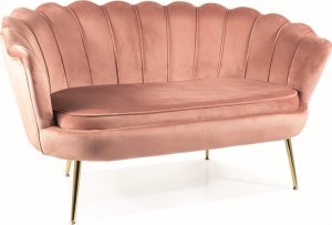 SIGNAL MEBLE Sofa glamour CAMELLIA 2 VELVET antyczny róż/złoty stelaż 1