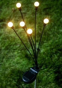 Saska Garden LAMPA SOLARNA TAŃCZĄCE NA WIETRZE KULECZKI BIAŁE 6 LED 72CM 4