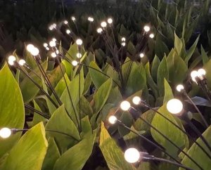 Saska Garden LAMPA SOLARNA TAŃCZĄCE NA WIETRZE KULECZKI BIAŁE 6 LED 72CM 6
