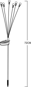 Saska Garden LAMPA SOLARNA TAŃCZĄCE NA WIETRZE KULECZKI BIAŁE 6 LED 72CM 10