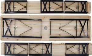 Saska Garden ZESTAW PIKNIKOWY BAROWY DREWNIANY STÓŁ I 2 ŁAWKI 2