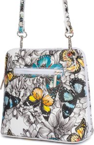 Vera Pelle Torebka mała listonoszka skórzana modna włoska motyle K03 4