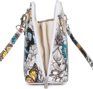 Vera Pelle Torebka mała listonoszka skórzana modna włoska motyle K03 5