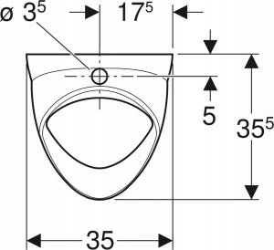 Pisuar Koło 502.885.00.1 / GEBERIT / FELIX / PISUAR, B35CM, H56CM, T35.5CM, DOPŁYW U GÓRY, ODPŁYW DO TYŁU LUB W DÓŁ / 3