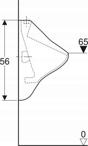 Pisuar Koło 502.885.00.1 / GEBERIT / FELIX / PISUAR, B35CM, H56CM, T35.5CM, DOPŁYW U GÓRY, ODPŁYW DO TYŁU LUB W DÓŁ / 4
