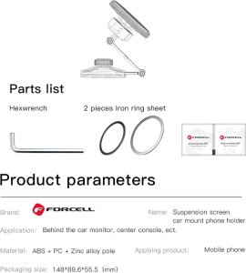 ForCell FORCELL F-Grip IronSecure uchwyt samochodowy do szyby/deski kompatybilny z MagSafe czarny 4