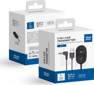 Transmiter FM Blue Star BLUE STAR transmiter bluetooth 2w1 CarLink BT62 czarny 1