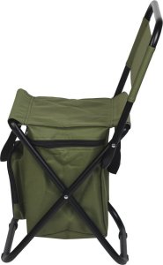 Enero Krzesło wędkarskie turystyczne składane zielone z torbą pod siedziskiem 35x28x58cm 3