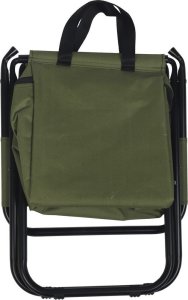 Enero Krzesło wędkarskie turystyczne składane zielone z torbą pod siedziskiem 35x28x58cm 6