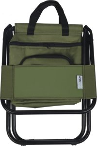 Enero Krzesło wędkarskie turystyczne składane zielone z torbą pod siedziskiem 35x28x58cm 7