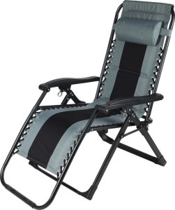 Saska Garden LEŻAK OGRODOWY SKŁADANY WIELOFUNKCYJNY 162X52/65X110CM CZARNO SZARY 2