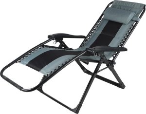 Saska Garden LEŻAK OGRODOWY SKŁADANY WIELOFUNKCYJNY 162X52/65X110CM CZARNO SZARY 3
