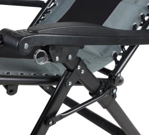 Saska Garden LEŻAK OGRODOWY SKŁADANY WIELOFUNKCYJNY 162X52/65X110CM CZARNO SZARY 8