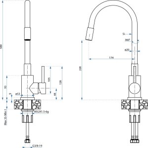 Zlewozmywak Quadron Zlewozmywak stalowy LUKE 90 czarny 8