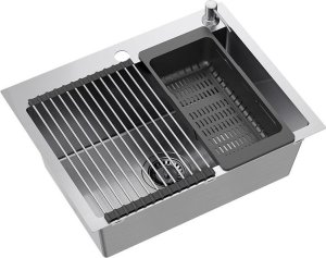 Zlewozmywak Quadron Zlewozmywak stalowy LUKE 110 WORKSTATION Nikiel szczotkowany 2