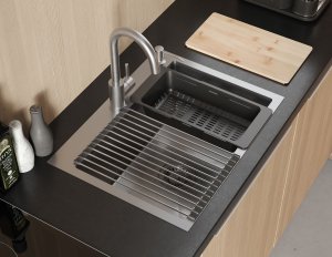 Zlewozmywak Quadron Zlewozmywak stalowy LUKE 110 WORKSTATION Nikiel szczotkowany 5