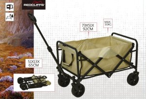 Redcliffs WÓZEK TURYSTYCZNO PLAŻOWY SKŁADANY 75X52X48CM Z UCHWYTEM REDCLIFFS 5