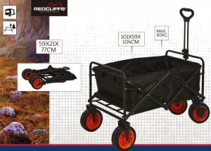 Redcliffs WÓZEK TURYSTYCZNO PLAŻOWY SKŁADANY 87X54X59CM Z UCHWYTEM REDCLIFFS 2