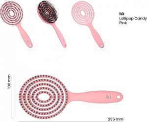 eCarla Ecarla Szczotka z włosiem do masażu i rozczesywania włosów Różowa 3