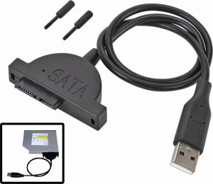 Adapter USB SwiatKabli Kabel Adapter USB 2.0  Slimline Slim SATA 7+6 13PIN Przejściówka + śruby mocujące 1