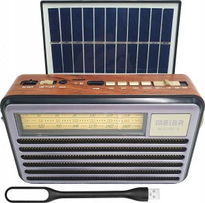 Radio Vega RADIO PRZENOŚNE LIWA RETRO Z PANELAM SOLARNYM, FM, BLUETOOTH, USB, SD, AUX, LAMPKA USB, LX521BTS> 1