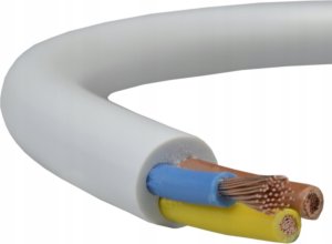 OWY Przewód OWY 3X4mm2 krążek 100mb giętki okrągły biały 300/500V H05VV-F 3