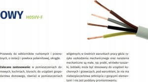 OWY Przewód OWY 3X4mm2 krążek 100mb giętki okrągły biały 300/500V H05VV-F 8