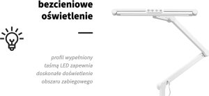 Lampa do paznokci Activeshop Lampa zabiegowa do manicure Glow L03 do blatu biała 11