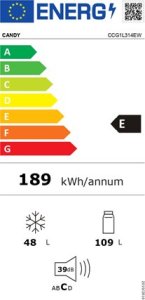 Lodówka Candy Candy CCG1L314EW Wolnostojący 157 l E Biały 9