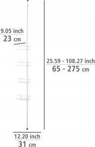 Wenko Teleskopowa półka pod prysznic DOLCEDO, 4 poziomy, WENKO 7