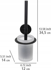 Wenko Pojemnik na szczotkę WC ze szkła BIVIO, montaż bez wiercenia 4