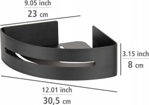 Wenko Narożna aluminiowa półka łazienkowa BIVIO, montaż bez wiercenia 5