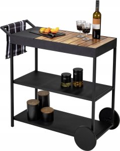 Wenko Wózek do serwowania z metalu i drewna akacji MIRO 4