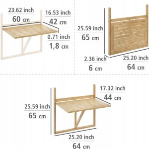 Wenko Składany stolik balkonowy na barierkę WAIKIKI 15