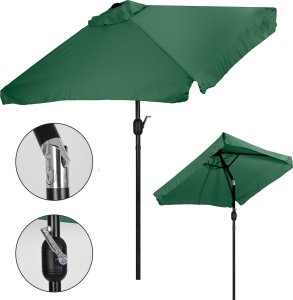 ModernHome Prostokątny duży parasol ogrodowy skośny łamany z korbą zielony 200 x 140 cm 1