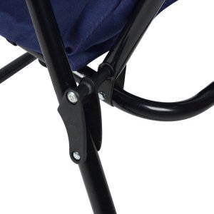 Saska Garden KRZESŁO OGRODOWE SKŁADANE 59X66X46/92CM Z PODUSZKĄ GRANATOWE 4