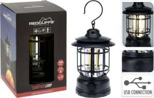 Redcliffs LATARKA LAMPA CAMPING CZARNA ŁADOWANIE USB REDCLIFFS 1