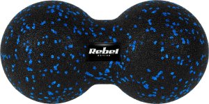 Rebel Duoball podwójna piłka do masażu 12cm, kolor czarno-niebieski, materiał EPP, REBEL ACTIVE 2