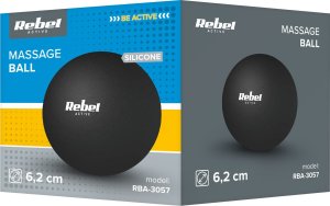 Rebel Piłka do masażu 6.25cm, kolor czarny, materiał silikon, ACTIVE 3