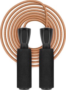 Skakanka sportowa Rebel Skakanka bokserska skórzana z rączką z pianki i metalowym łożyskiem 2.8m regulowana, REBEL ACTIVE 3